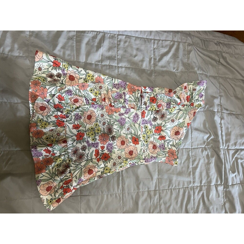 gb Girls Floral  One Shoulder Ruffled Sleeve And Hem Dress Size  12
